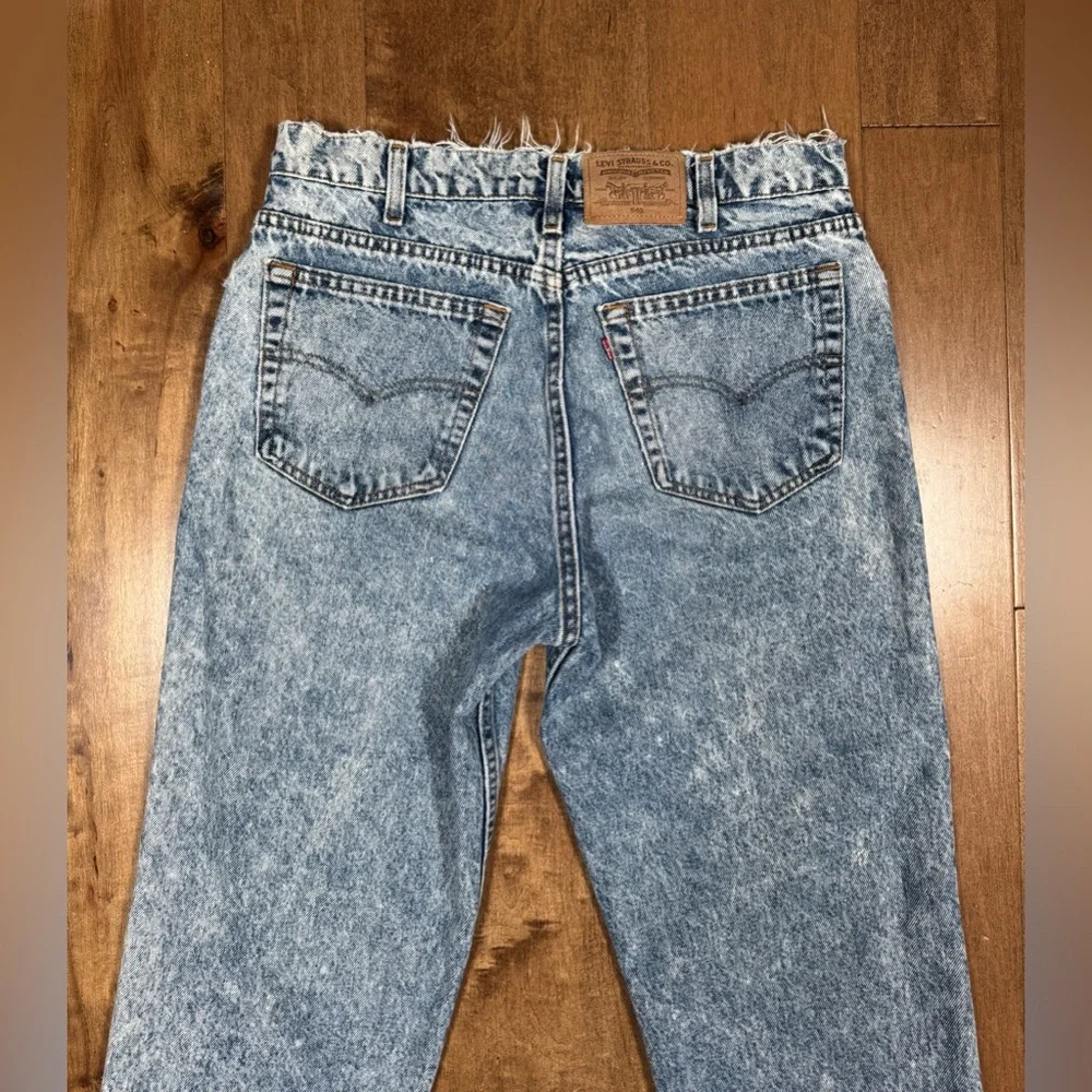 Levis 540 Jeans Blue Acid Wash 90s Denim Made‎ In USA Vintage Mens 34x32